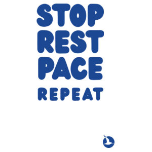 STOP REST PACE REPEAT Unisex Tee - Blue Print Design