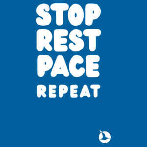 STOP REST PACE REPEAT Unisex Tee - White Print Design