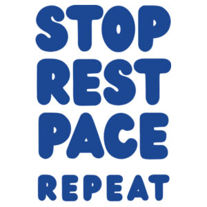 STOP REST PACE REPEAT Womens Scoop Neck Tee - Blue Print Design