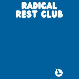 RADICAL REST CLUB Womens Crew Neck Tee - White Print Design