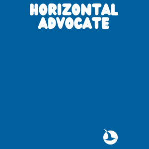 HORIZONTAL ADVOCATE Womens Crew Neck Tee - White Print Design