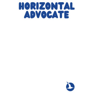 HORIZONTAL ADVOCATE Womens Crew Neck Tee - Blue Print Design