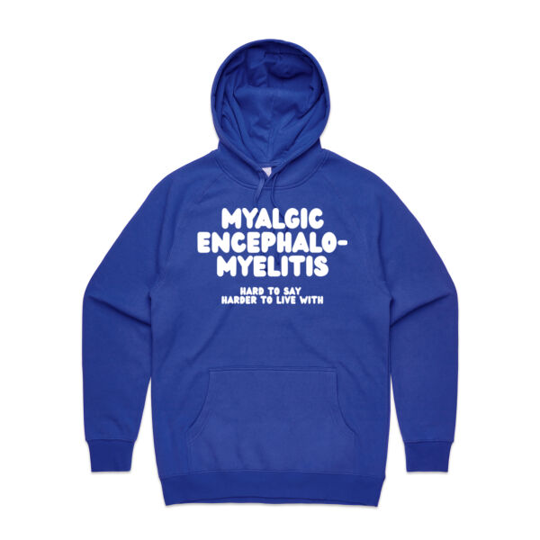 MYALGIC ENCEPHALO-MYELITIS Unisex Hoodie - White Print Thumbnail