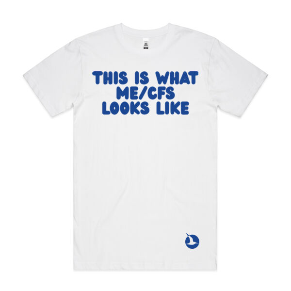 THIS IS WHAT ME/CFS LOOKS LIKE Unisex Tee - Blue Print Thumbnail