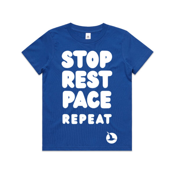 STOP REST PACE REPEAT Youth Tee - White Print Thumbnail