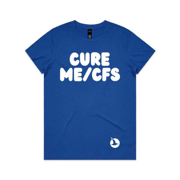CURE ME/CFS Womens Crew Neck Tee - White Print Thumbnail