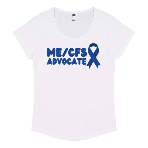 ME/CFS ADVOCATE Womens Scoop Neck Tee - Blue Print Thumbnail