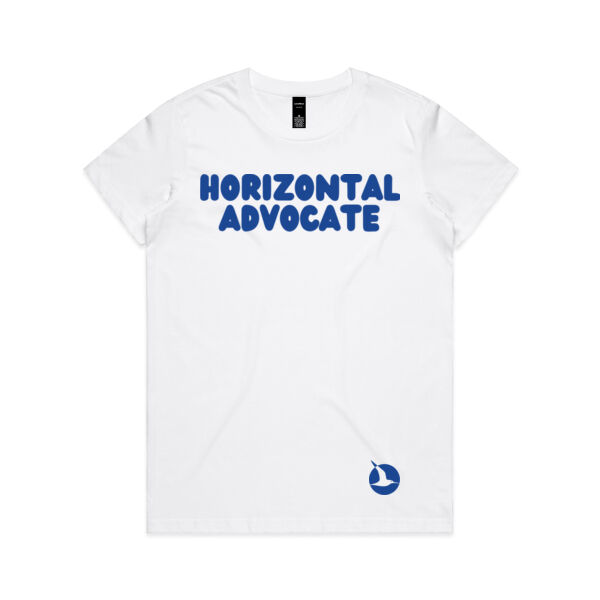 HORIZONTAL ADVOCATE Womens Crew Neck Tee - Blue Print Thumbnail