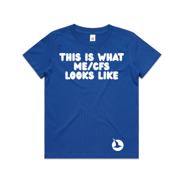 THIS IS WHAT ME/CFS LOOKS LIKE Youth Tee - White Print Thumbnail