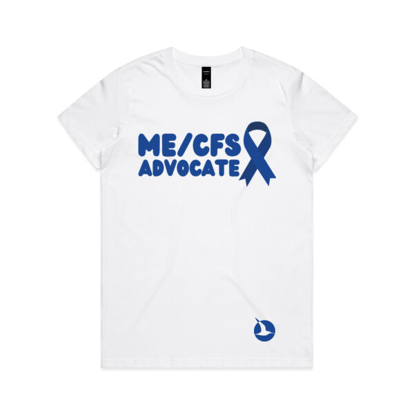 ME/CFS ADVOCATE RIBBON - Womens Crew Neck Tee - Blue Print Thumbnail
