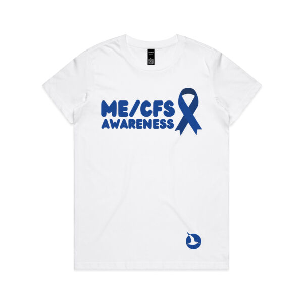 ME/CFS AWARENESS RIBBON - Womens Crew Neck Tee - Blue Print Thumbnail
